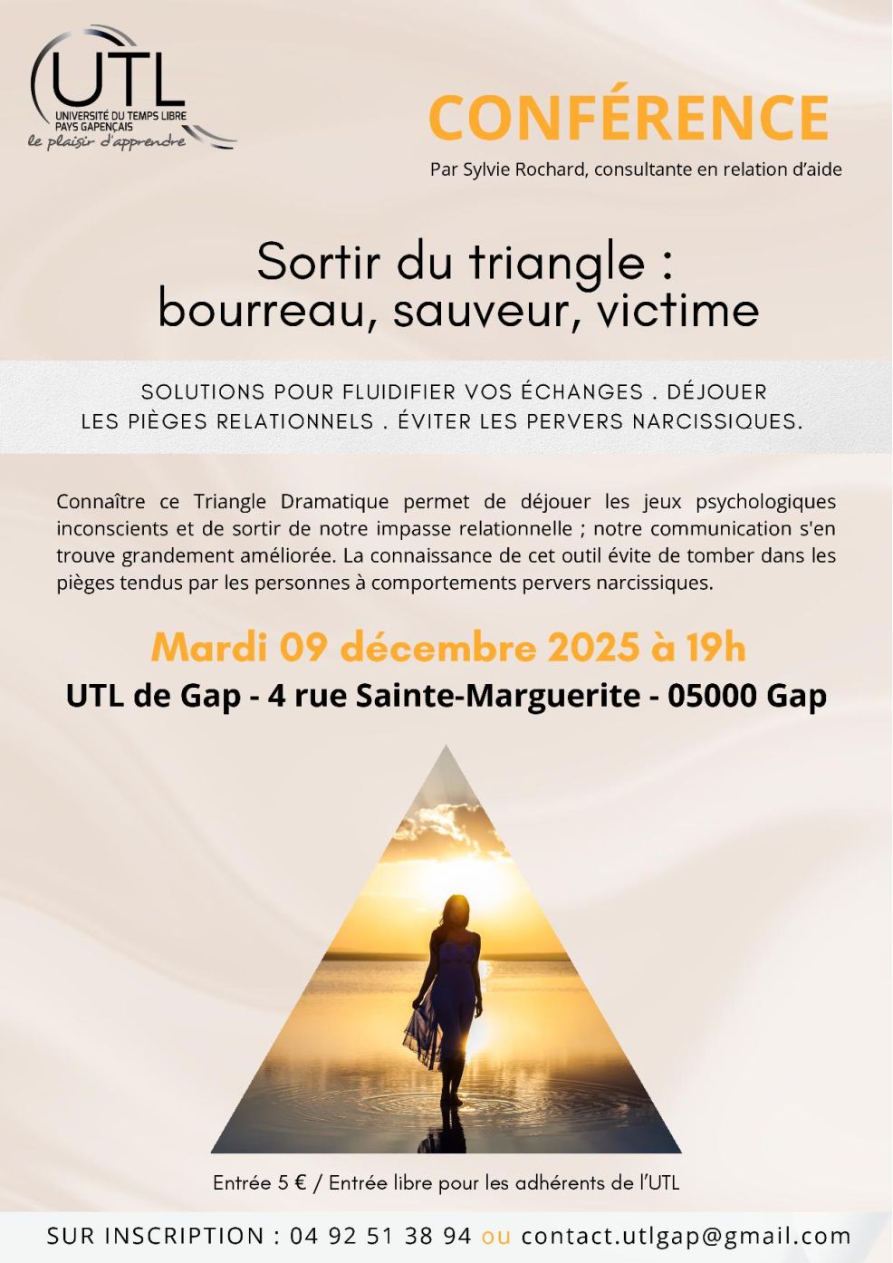conférence "sortir du triangle Bourreau.Sauveur.Victime"