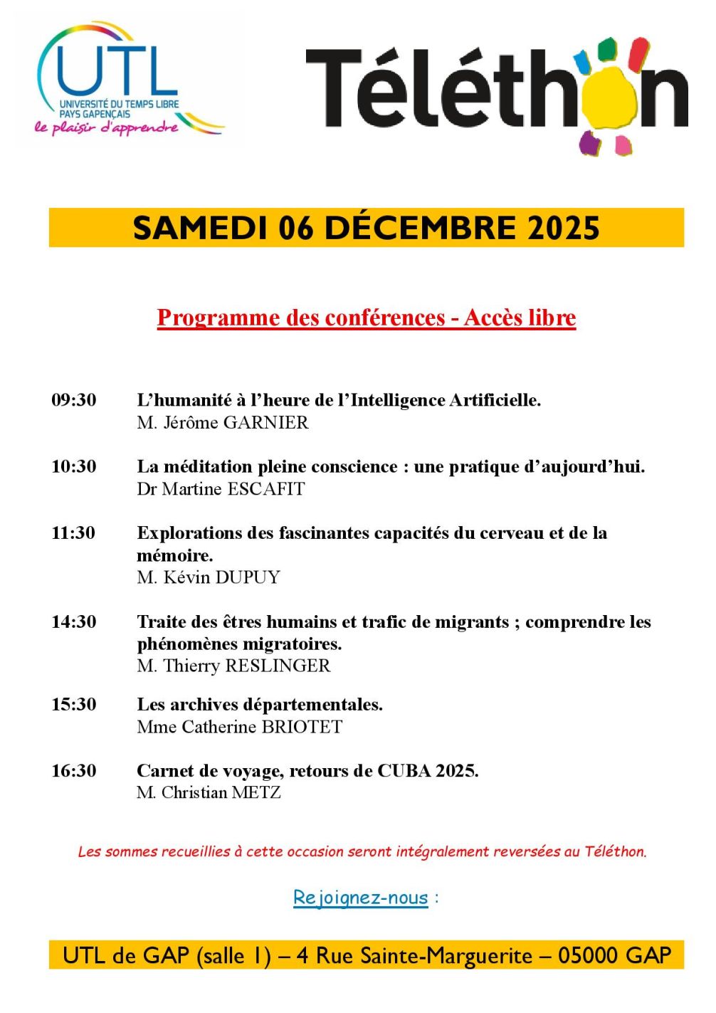 L UTL fait son Téléthon 06 12 2025 page 001